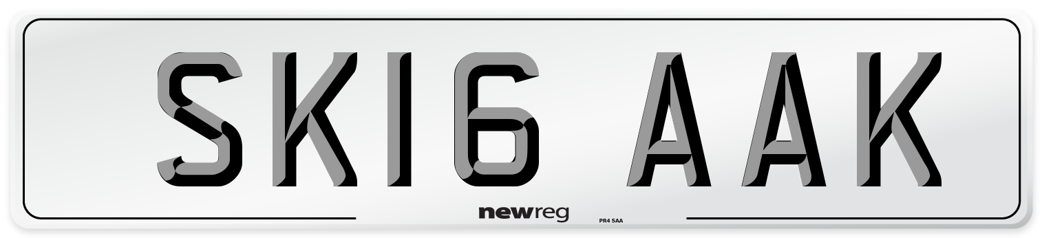 SK16 AAK Number Plate from New Reg
